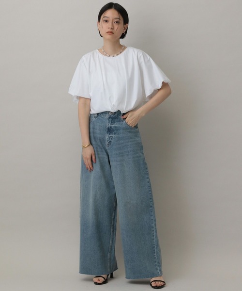 A part by(アパートバイ)の「バルーンカットTシャツ(Tシャツ/カットソー・レディース・ブラウン系その他/オフホワイト/チャコールグレー・FREE)」の9枚目の写真