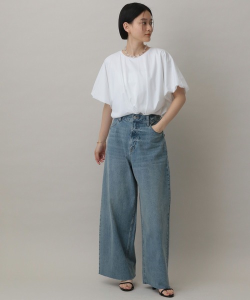 A part by(アパートバイ)の「バルーンカットTシャツ(Tシャツ/カットソー・レディース・ブラウン系その他/オフホワイト/チャコールグレー・FREE)」の10枚目の写真