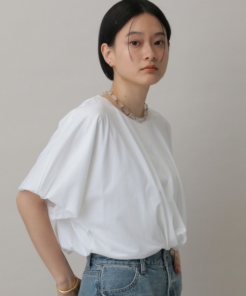 A part by(アパートバイ)の「バルーンカットTシャツ(Tシャツ/カットソー・レディース・ブラウン系その他/オフホワイト/チャコールグレー・FREE)」の12枚目の写真