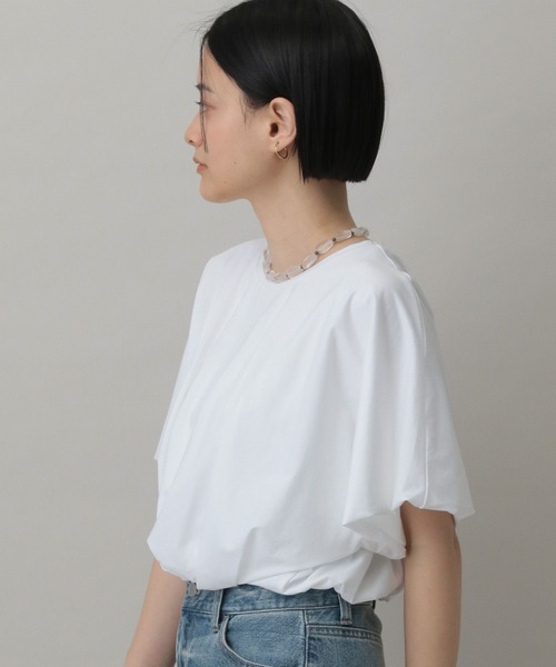 A part by(アパートバイ)の「バルーンカットTシャツ(Tシャツ/カットソー・レディース・ブラウン系その他/オフホワイト/チャコールグレー・FREE)」の13枚目の写真