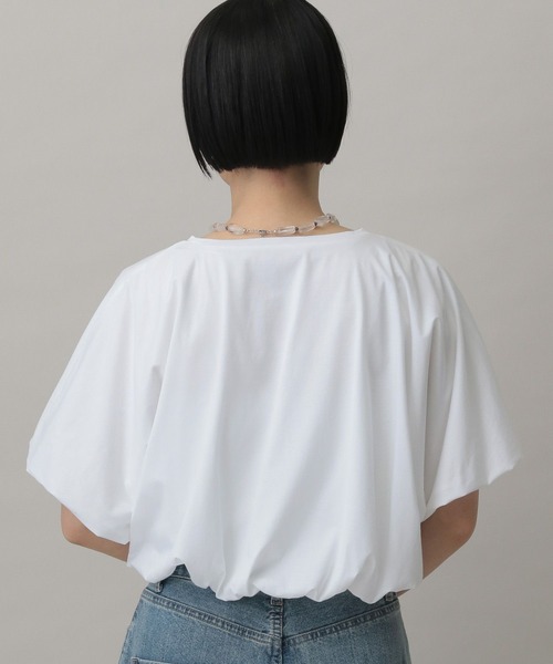 A part by(アパートバイ)の「バルーンカットTシャツ(Tシャツ/カットソー・レディース・ブラウン系その他/オフホワイト/チャコールグレー・FREE)」の14枚目の写真