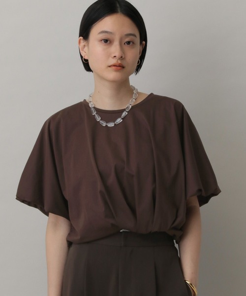 A part by(アパートバイ)の「バルーンカットTシャツ(Tシャツ/カットソー・レディース・ブラウン系その他/オフホワイト/チャコールグレー・FREE)」の20枚目の写真