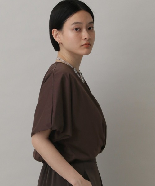 A part by(アパートバイ)の「バルーンカットTシャツ(Tシャツ/カットソー・レディース・ブラウン系その他/オフホワイト/チャコールグレー・FREE)」の21枚目の写真