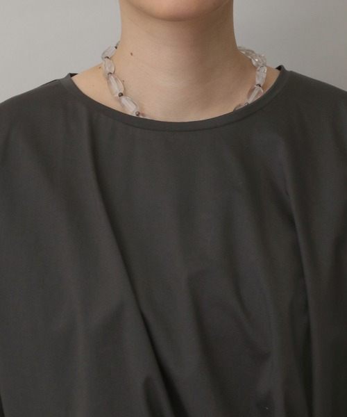 A part by(アパートバイ)の「バルーンカットTシャツ(Tシャツ/カットソー・レディース・ブラウン系その他/オフホワイト/チャコールグレー・FREE)」の4枚目の写真