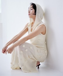 Rose knit hoodie dress