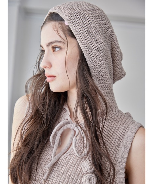 etre loin（エトルワン）の「Rose knit hoodie dress（ワンピース・レディース・ホワイト/ブラック/モカ・M）」の8枚目の写真