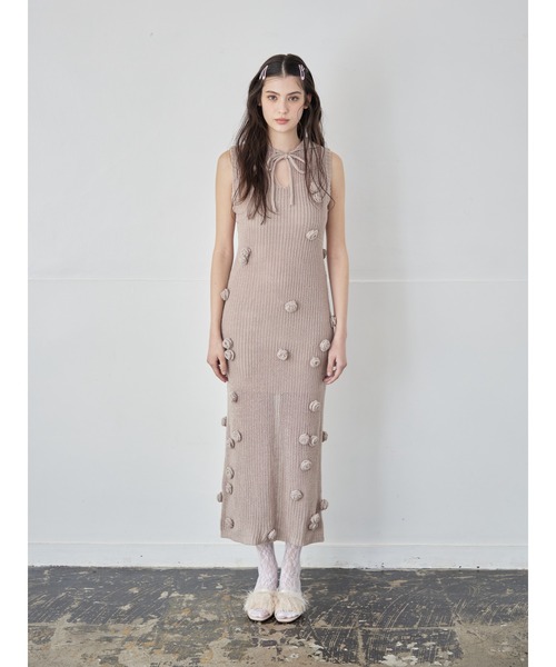 etre loin（エトルワン）の「Rose knit hoodie dress（ワンピース・レディース・ホワイト/ブラック/モカ・M）」の10枚目の写真