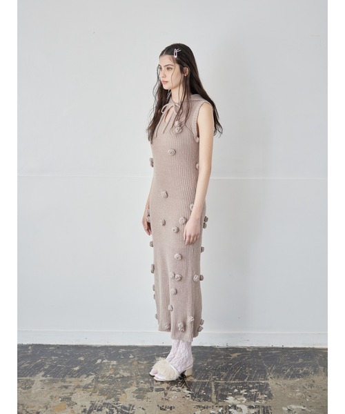 etre loin（エトルワン）の「Rose knit hoodie dress（ワンピース・レディース・ホワイト/ブラック/モカ・M）」の11枚目の写真