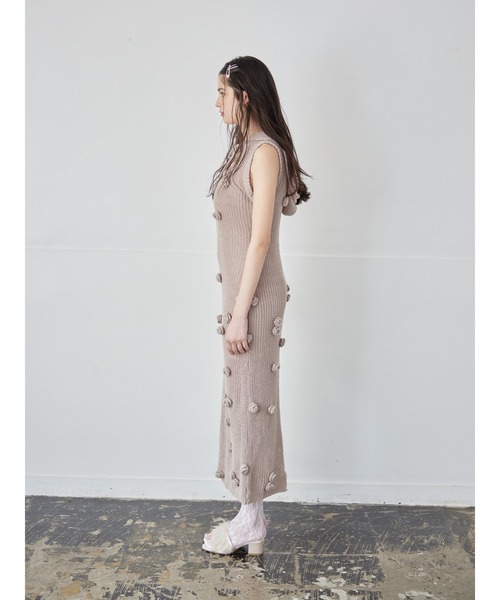 etre loin（エトルワン）の「Rose knit hoodie dress（ワンピース・レディース・ホワイト/ブラック/モカ・M）」の12枚目の写真