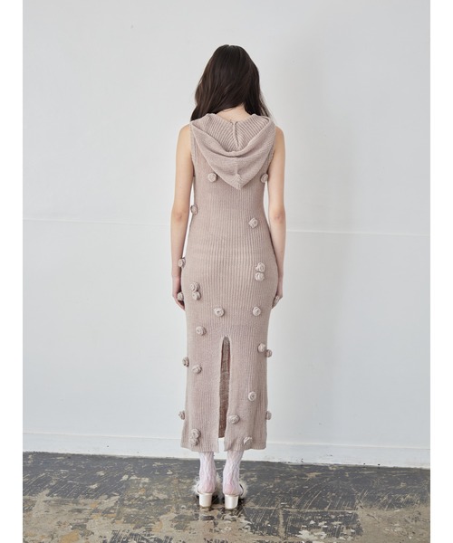 etre loin（エトルワン）の「Rose knit hoodie dress（ワンピース・レディース・ホワイト/ブラック/モカ・M）」の13枚目の写真
