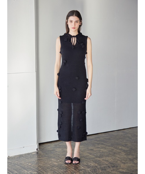 etre loin（エトルワン）の「Rose knit hoodie dress（ワンピース・レディース・ホワイト/ブラック/モカ・M）」の16枚目の写真