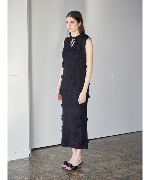 etre loin（エトルワン）の「Rose knit hoodie dress（ワンピース・レディース・ホワイト/ブラック/モカ・M）」の17枚目の写真