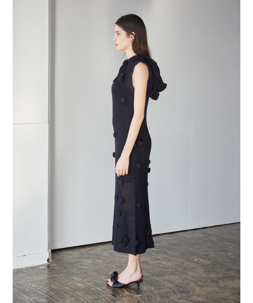 etre loin（エトルワン）の「Rose knit hoodie dress（ワンピース・レディース・ホワイト/ブラック/モカ・M）」の18枚目の写真