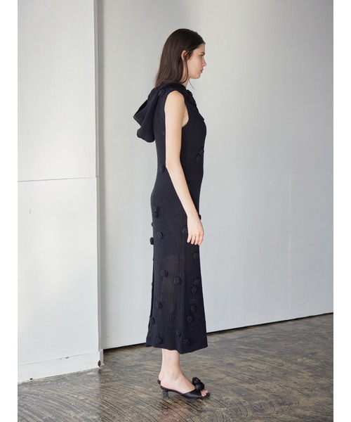 etre loin（エトルワン）の「Rose knit hoodie dress（ワンピース・レディース・ホワイト/ブラック/モカ・M）」の20枚目の写真
