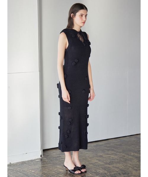 etre loin（エトルワン）の「Rose knit hoodie dress（ワンピース・レディース・ホワイト/ブラック/モカ・M）」の21枚目の写真