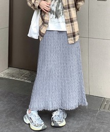 シュリンクテクスチャーフリンジスカート