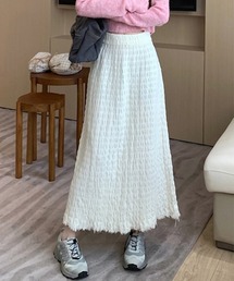 シュリンクテクスチャーフリンジスカート