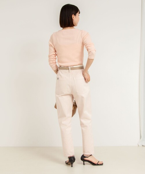 NOLLEY’S Sophi(ノーリーズソフィ)の「テレコボートネックロンT(Tシャツ/カットソー・レディース・ネイビー/ホワイト/ベビーピンク・38)」の13枚目の写真