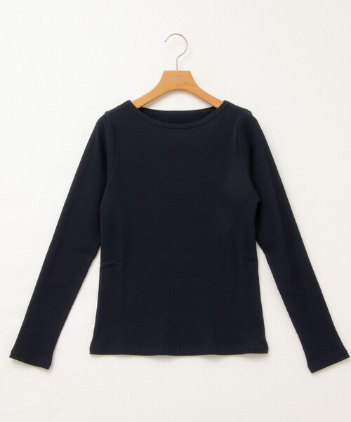 NOLLEY’S Sophi(ノーリーズソフィ)の「テレコボートネックロンT(Tシャツ/カットソー・レディース・ネイビー/ホワイト/ベビーピンク・38)」の21枚目の写真