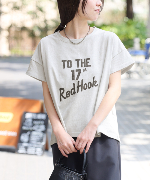 JOURNAL STANDARD relume（ジャーナルスタンダード　レリューム）の「【HOLIDAYS COMFORT/ホリデーズ コンフォート】ラフィテンジクTEE（Tシャツ/カットソー・レディース・グリーン/バーガンディー/ホワイト/グレー/ブラック系その他・FREE）」の3枚目の写真