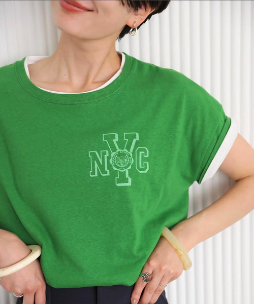 JOURNAL STANDARD relume（ジャーナルスタンダード　レリューム）の「【HOLIDAYS COMFORT/ホリデーズ コンフォート】ラフィテンジクTEE（Tシャツ/カットソー・レディース・グリーン/バーガンディー/ホワイト/グレー/ブラック系その他・FREE）」の4枚目の写真