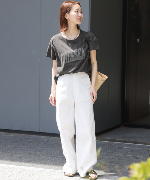 JOURNAL STANDARD relume（ジャーナルスタンダード　レリューム）の「【HOLIDAYS COMFORT/ホリデーズ コンフォート】ラフィテンジクTEE（Tシャツ/カットソー・レディース・グリーン/バーガンディー/ホワイト/グレー/ブラック系その他・FREE）」の6枚目の写真