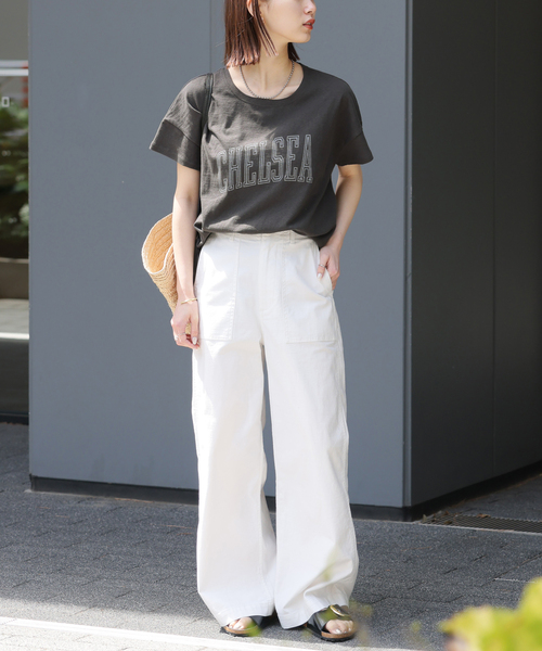JOURNAL STANDARD relume（ジャーナルスタンダード　レリューム）の「【HOLIDAYS COMFORT/ホリデーズ コンフォート】ラフィテンジクTEE（Tシャツ/カットソー・レディース・グリーン/バーガンディー/ホワイト/グレー/ブラック系その他・FREE）」の7枚目の写真