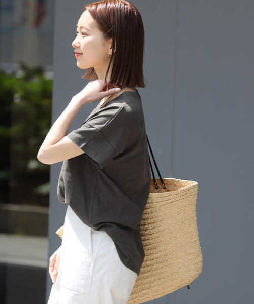 JOURNAL STANDARD relume（ジャーナルスタンダード　レリューム）の「【HOLIDAYS COMFORT/ホリデーズ コンフォート】ラフィテンジクTEE（Tシャツ/カットソー・レディース・グリーン/バーガンディー/ホワイト/グレー/ブラック系その他・FREE）」の13枚目の写真