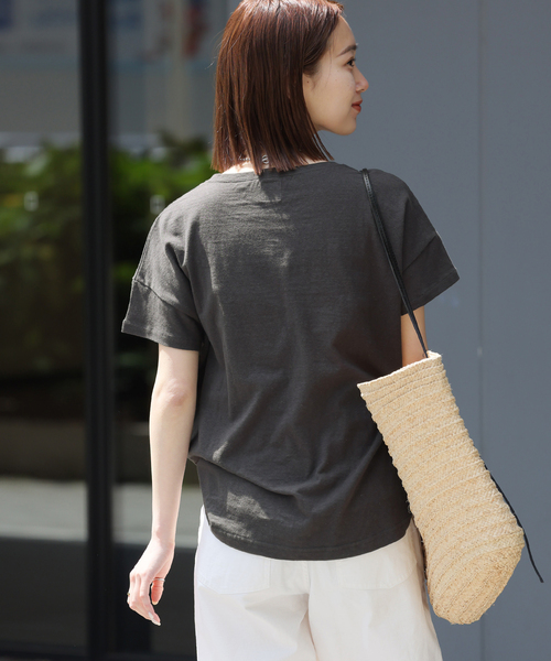 JOURNAL STANDARD relume（ジャーナルスタンダード　レリューム）の「【HOLIDAYS COMFORT/ホリデーズ コンフォート】ラフィテンジクTEE（Tシャツ/カットソー・レディース・グリーン/バーガンディー/ホワイト/グレー/ブラック系その他・FREE）」の14枚目の写真