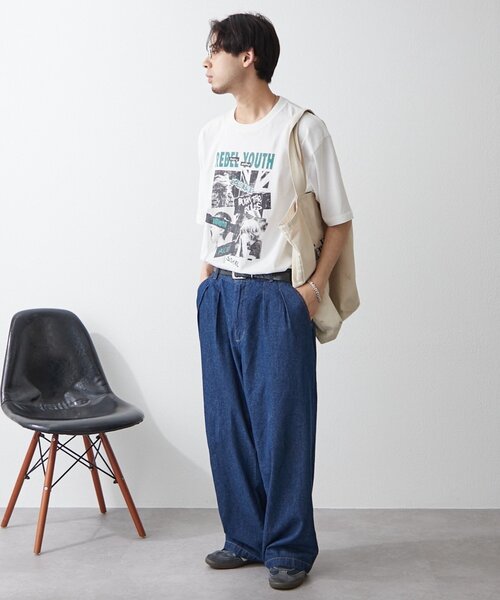 CIAOPANIC デニムワイドショーツ セール】【UNISEX】ワイドデニムカーゴパンツ/3サイズ展開
