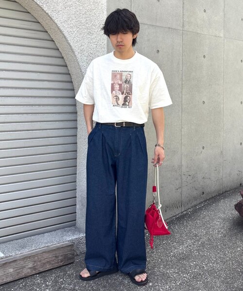 CIAOPANIC TYPY(チャオパニックティピー)の「【ユニセックス】【接触冷感・洗濯可】2タックアソートワイドスラックス/デニム/チノ(デニムパンツ・メンズ・ネイビー/サックスブルー/グレー/ベージュ/ホワイト・MEDIUM/LARGE)」の22枚目の写真