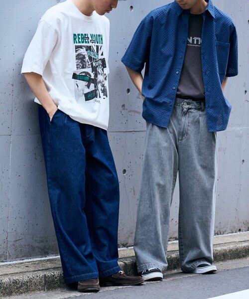 ユニセックス】【接触冷感・洗濯可】2タックアソートワイドスラックス