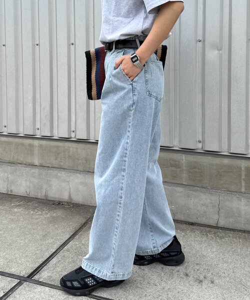 CIAOPANIC TYPY(チャオパニックティピー)の「【ユニセックス】【接触冷感・洗濯可】2タックアソートワイドスラックス/デニム/チノ(デニムパンツ・メンズ・ネイビー/サックスブルー/グレー/ベージュ/ホワイト・MEDIUM/LARGE)」の11枚目の写真