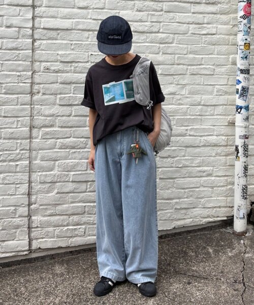 CIAOPANIC TYPY(チャオパニックティピー)の「【ユニセックス】【接触冷感・洗濯可】2タックアソートワイドスラックス/デニム/チノ(デニムパンツ・メンズ・ネイビー/サックスブルー/グレー/ベージュ/ホワイト・MEDIUM/LARGE)」の15枚目の写真