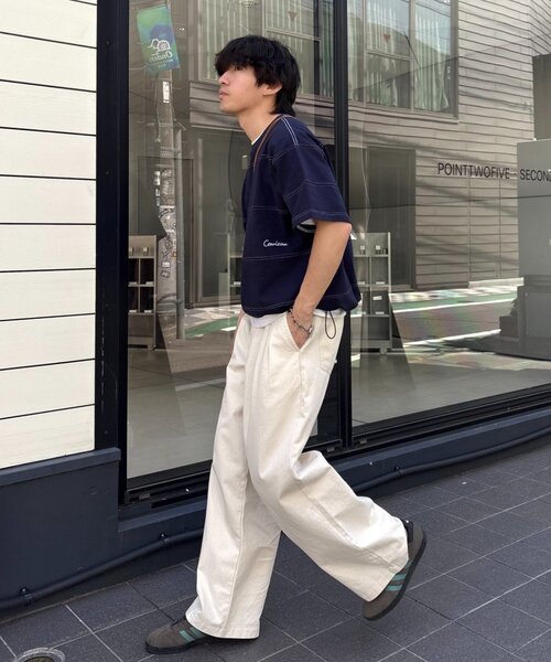 CIAOPANIC TYPY(チャオパニックティピー)の「【ユニセックス】【接触冷感・洗濯可】2タックアソートワイドスラックス/デニム/チノ(デニムパンツ・メンズ・ネイビー/サックスブルー/グレー/ベージュ/ホワイト・MEDIUM/LARGE)」の18枚目の写真