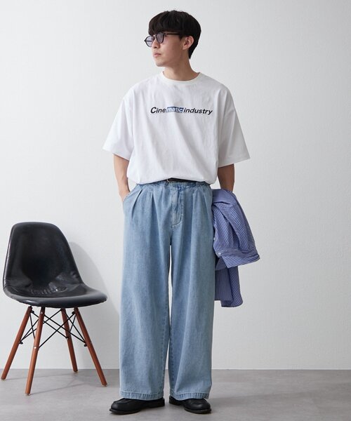 CIAOPANIC TYPY(チャオパニックティピー)の「接触冷感2タックデニムワイドスラックス(デニムパンツ・レディース・ネイビー/サックスブルー/グレー・MEDIUM/LARGE)」の6枚目の写真