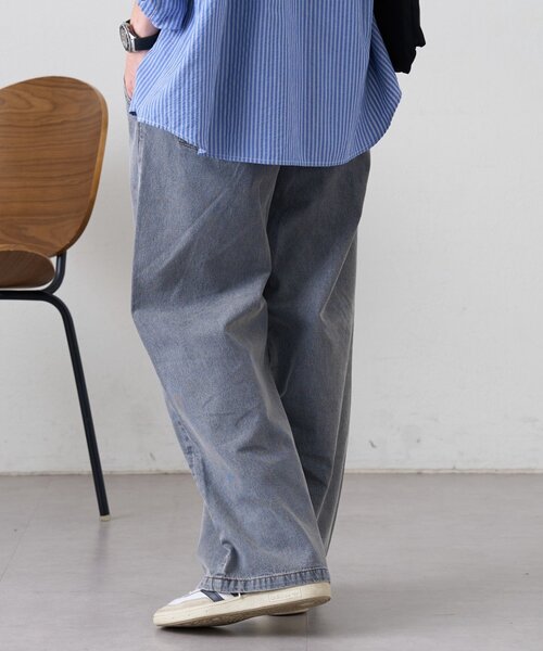 CIAOPANIC TYPY(チャオパニックティピー)の「接触冷感2タックデニムワイドスラックス(デニムパンツ・レディース・ネイビー/サックスブルー/グレー・MEDIUM/LARGE)」の11枚目の写真