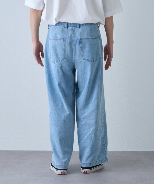 接触冷感2タックデニムワイドスラックス（デニムパンツ）｜CIAOPANIC