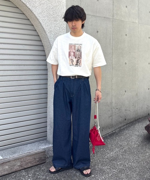 CIAOPANIC TYPY(チャオパニックティピー)の「【ユニセックス】【接触冷感・洗濯可】2タックアソートワイドスラックス/デニム/チノ(デニムパンツ・メンズ・ネイビー/サックスブルー/グレー/ベージュ/ホワイト・MEDIUM/LARGE)」の7枚目の写真