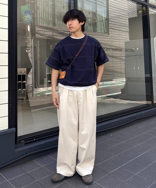 CIAOPANIC TYPY(チャオパニックティピー)の「【ユニセックス】【接触冷感・洗濯可】2タックアソートワイドスラックス/デニム/チノ(デニムパンツ・メンズ・ネイビー/サックスブルー/グレー/ベージュ/ホワイト・MEDIUM/LARGE)」の8枚目の写真
