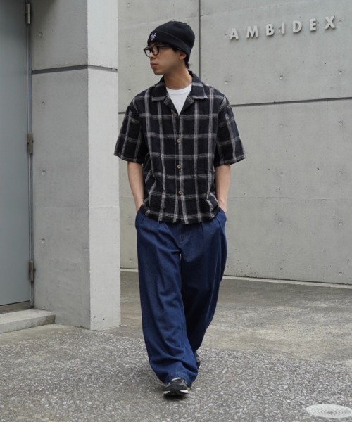 CIAOPANIC TYPY(チャオパニックティピー)の「【ユニセックス】【接触冷感・洗濯可】2タックアソートワイドスラックス/デニム/チノ(デニムパンツ・メンズ・ネイビー/サックスブルー/グレー/ベージュ/ホワイト・MEDIUM/LARGE)」の6枚目の写真