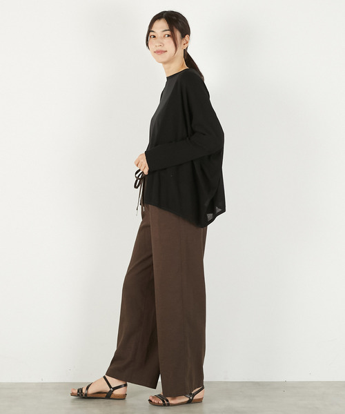 MELROSE claire(メルローズ クレール)の「【RYNYシアー天竺ワイドトッパーカーディガン】(カーディガン/ボレロ・レディース・グレイッシュベージュ/ブラック/ブルー/オフホワイト・FREE)」の13枚目の写真