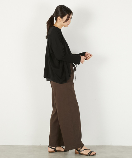 MELROSE claire(メルローズ クレール)の「【RYNYシアー天竺ワイドトッパーカーディガン】(カーディガン/ボレロ・レディース・グレイッシュベージュ/ブラック/ブルー/オフホワイト・FREE)」の16枚目の写真