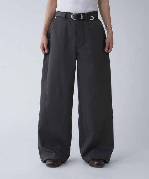 セール】POLYESTER WIDE CURVE DESIGN SLACKS / ポリエステル