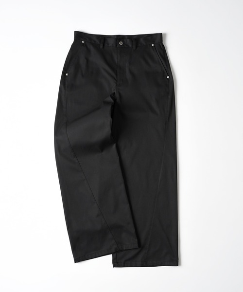 Adoon plain(アドーンプレーン)の「POLYESTER WIDE CURVE DESIGN SLACKS / ポリエステルワイドカーブデザインスラックス(スラックス・メンズ・チャコールグレー/ブラック・SMALL/LARGE/MEDIUM)」の2枚目の写真