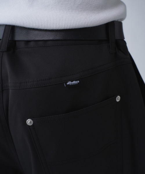 Adoon plain(アドーンプレーン)の「POLYESTER WIDE CURVE DESIGN SLACKS / ポリエステルワイドカーブデザインスラックス(スラックス・メンズ・チャコールグレー/ブラック・SMALL/LARGE/MEDIUM)」の14枚目の写真