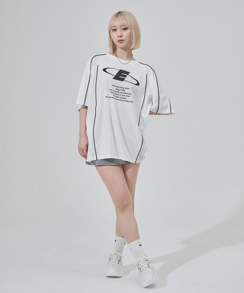 ENVYM（アンビー）の「バイカラービッグシルエットTシャツ（Tシャツ/カットソー・レディース・ホワイト/ピンク/ブルー・FREE）」の17枚目の写真