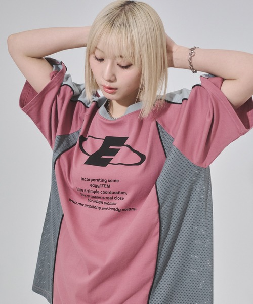 ENVYM（アンビー）の「バイカラービッグシルエットTシャツ（Tシャツ/カットソー・レディース・ホワイト/ピンク/ブルー・FREE）」の13枚目の写真