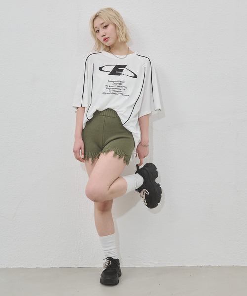 ENVYM（アンビー）の「バイカラービッグシルエットTシャツ（Tシャツ/カットソー・レディース・ホワイト/ピンク/ブルー・FREE）」の14枚目の写真