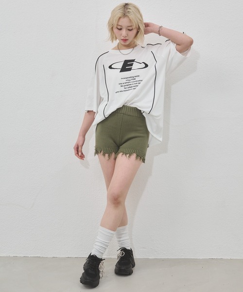 ENVYM（アンビー）の「バイカラービッグシルエットTシャツ（Tシャツ/カットソー・レディース・ホワイト/ピンク/ブルー・FREE）」の16枚目の写真